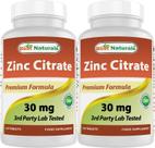 Suplemento Best Naturals Zinco 30mg - Citrato de Zinco - 120 Comprimidos