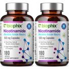 Suplemento Biophix B-3 Nicotinamida 500mg - 180 Cápsulas (2 Frascos)