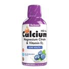 Suplemento Bluebonnet Nutrition: citrato de cálcio líquido, citrato de magnésio com vitamina D3, sabor de mirtilo, 473 ml