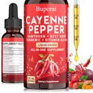 Suplemento Buporai Cayenne Pepper Drops 60mL com vitamina D3 K2