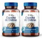 Suplemento Calcio Natural de Ostras 60 Capsulas 500mg e Vitamina D3 para Saude dos Ossos - 2 POTES