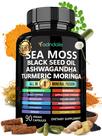 Suplemento: cápsulas de óleo de semente preta Adndale Sea Moss, 90 quilates