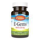 Suplemento Carlson E-Gems 800 UI (536 mg) de vitamina E 50 cápsulas gelatinosas