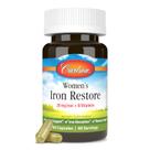 Suplemento Carlson Women's Iron Restore 28 mg de ferro 60 cápsulas