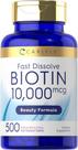 Suplemento Carlyle Biotina 10000mcg - 500 Comprimidos de Dissolução Rápida