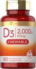 Suplemento Carlyle de vitamina D3 mastigável 2000 UI (50mcg) x180
