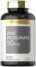 Suplemento Carlyle Zinc Picolinate 50mg 300 cápsulas