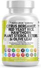 Suplemento Clean Nutraceuticals Citrus Bergamota 3000 mg Levedura Vermelha, Arroz Fermentado, Cápsulas de 6000 mg