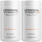 Suplemento Codeage de vitamina C lipossomal de 1500 mg com zinco, pacote com 2 unidades