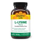 Suplemento Country Life L-Lisina 500 mg com B-6 100 cápsulas veganas