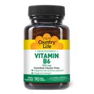 Suplemento Country Life Vitamina B-6 200 mg 90 cápsulas veganas Suplemento Country Life Vitamina B-6 200 mg 90 cápsulas veganas