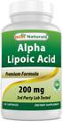 Suplemento de ácido alfa lipóico Best Naturals 200 mg 120 cápsulas