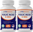 Suplemento de Ácido Fólico 5mg (5000mcg) - 120 Comprimidos