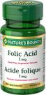 Suplemento de Ácido Fólico Nature's Bounty - 1mg, 150 Comprimidos