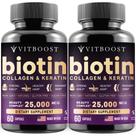 Suplemento de biotina VITBOOST com ácido hialurônico, colágeno e queratina