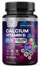 Suplemento de Cálcio Nature's Peak 1200 mg com Vitamina D3