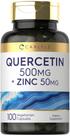 Suplemento de cápsulas de 500 mg de quercetina Carlyle com 50 mg de zinco