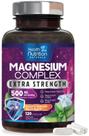 Suplemento de cápsulas de citrato de magnésio 500 mg com glicinato 120