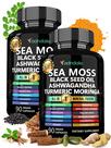 Suplemento de cápsulas de óleo de semente preta Adndale Sea Moss 180 ct