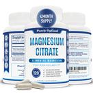 Suplemento de citrato de magnésio Purely Optimal 500 mg 120 cápsulas Suplemento de citrato de magnésio Purely Optimal 500 mg 120 cápsulas