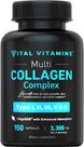 Suplemento de Colágeno Tipo I, II, III, V e X - 150 Cápsulas