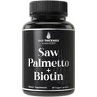 Suplemento de crescimento capilar Saw Palmetto + Biotina 10000mcg Vegan