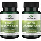 Suplemento de ervas de semente de gergelim preto Swanson 500 mg 60 cápsulas, pacote com 2