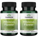 Suplemento de ervas Swanson Hibiscus Flower 400 mg 60 cápsulas, 2 pacotes