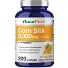 Suplemento de extrato de seda de milho puro Nusa 3.000 mg 200 cápsulas
