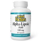Suplemento de fatores naturais Ácido alfa-lipóico 100mg x 60