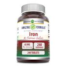 Suplemento de ferro Amazing Formulas Sulfato Ferroso 65mg 240 comprimidos