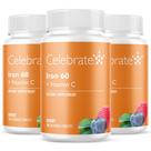 Suplemento de Ferro Celebrate Bariatric 60 mg com Vitamina C Sabor Frutas Vermelhas Suplemento de Ferro Celebrate Bariatric 60 mg com Vitamina C Sabor Frutas Vermelhas