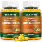 Suplemento de ferro Gummies Lickshine Vegan 100mg com vitaminas