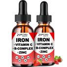 Suplemento de ferro líquido AMENQ HHealth com vitamina C 2x30ml
