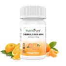 Suplemento de ferro mastigável NutritiPure 65 mg com vitamina C 270 mg