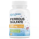 Suplemento de Ferro Puregen Labs - Sulfato Ferroso 325mg - 200 Comprimidos