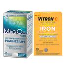 Suplemento de ferro Vitron-C e magnésio Mag-Ox 60 comprimidos Suplemento de ferro Vitron-C e magnésio Mag-Ox 60 comprimidos