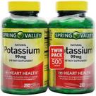 Suplemento de gluconato de potássio Spring Valley 250 cápsulas
