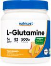 Suplemento de L-Glutamina Nutricost 500g Sabor Pêssego e Manga