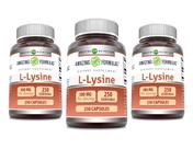 Suplemento de L-lisina Amazing Nutrition 500 mg 250 cápsulas sem OGM