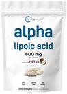 Suplemento de microingredientes: ácido alfa lipóico 600 mg, 300 cápsulas gelatinosas