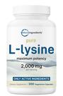 Suplemento de microingredientes L-Lisina pura 2.000 mg 300 cápsulas