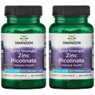 Suplemento de picolinato de zinco Swanson Premium Brand Extra Strength 50 mg 60 cápsulas, pacote com 2