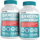 Suplemento de Quercetina PrimeMD 500 mg con Bromelina 120 cápsulas, paquete de 2