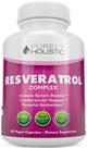 Suplemento de resveratrol puramente holístico 1450 mg com vitamina C 180 cápsulas