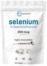 Suplemento de selênio: microingredientes, 200mcg, 500 cápsulas gelatinosas