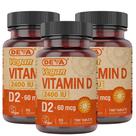 Suplemento de Vitamina D2 Vegana Deva - 60mcg (2400UI) - 90 Comprimidos (3 Frascos)