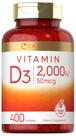 Suplemento de Vitamina D3 Carlyle - 2000IU - 400 Cápsulas Gelatinosas