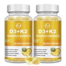 Suplemento de vitamina D3 K2 Gummies 10000IU com ômega-3, 2 pacotes