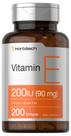 Suplemento de vitamina E Horbäach 200 UI (90 mg) Softgel x 200